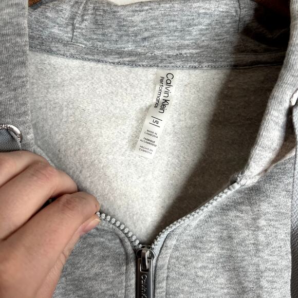 Calvin Klein Gray 1/4 Zip Hoodie - Picture 3 of 5